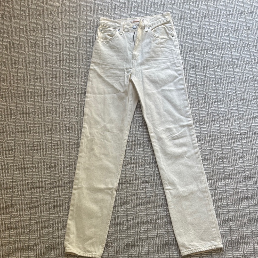 Levi’s High Slim Straight White Denim Jeans
